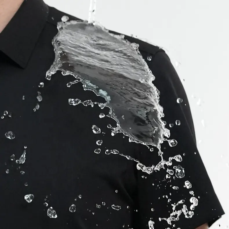 Shirtjack-Technologie Voor Heren Waterdicht Vlekbestendig Rimpelvrij Office Met Korte Mouwen, Niet-Ijzeren Slim-Fit Shirt Voor Heren