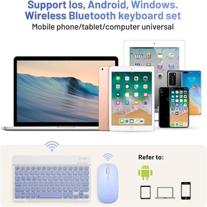 2024 Venta caliente Android iOS Windows para BT Mini Tablet teclado Idioma personalizado español ruso coreano teclado inalámbrico ratón - Product Image 3