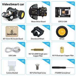 Keyestudio-Kit de robot inteligente para Arduino, cámara de vídeo para coche, wifi, control, visión, sistema de vídeo, sistema de visión - Product Image 4
