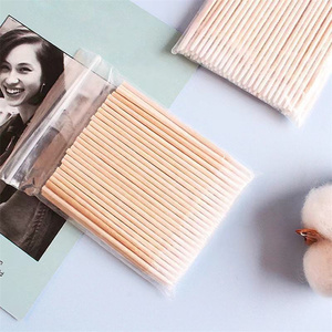 Fabrika doğrudan tek kullanımlık sivri pamuklu çubuk ahşap aplikatör makyaj araçları için pamuk tomurcukları sopa - Product Image 3