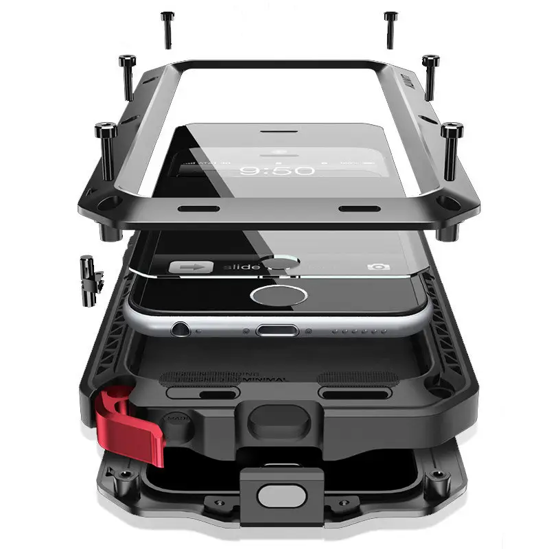 Stoß feste Panzerung Metall Aluminium Handy hülle für iPhone 15 14 13 12 11 Pro XS MAX XR X 7 8 6 6S Plus SE Voll schutz Stoßstange Cov