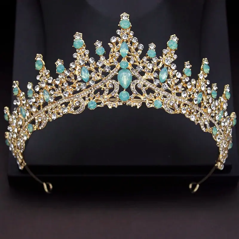 Couronne de mariage en cristal opale diadèmes exquis diadème de mariée pour princesse mariée chapeaux pour fête bal cheveux bijoux accessoires