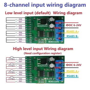 N4DBA06 DC12V 8 Channel <strong>Analog</strong> Digital IO <strong>Module</strong> RS485 Modbus Rtu Protocol ADC DAC <strong>Analog</strong> Input <strong>Module</strong>