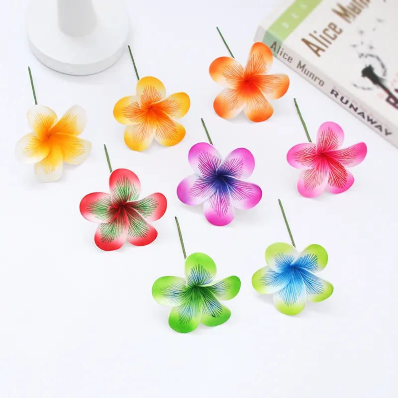 HRH Artificial PE Frangipani New Designs Artificial personalized Style Foam Flowers Accessories Decoration 9cm Flower for Ladies and Women