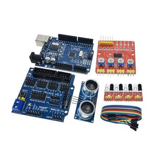 4WDスマートR3開発ボードSG90サーボHC-sr04ロボットカーDIYアクセサリーシャーシキット4輪駆動モーター - Product Image 2