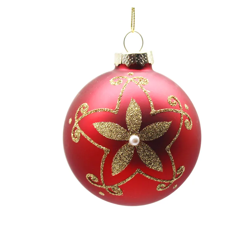 Artesanía de resina roja personalizada al por mayor, adornos colgantes para árbol de Navidad, adornos de adorno, globo de Navidad, bola de plástico de cristal