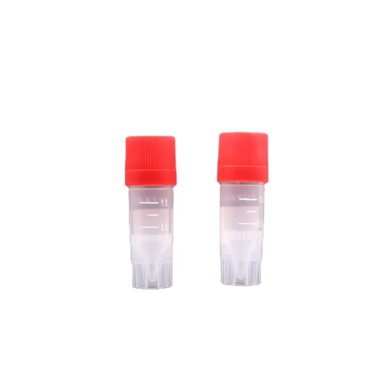 Tubo criogénico de pequeño volumen No Leap Plastic Cryovial para recolección de muestras con tapón de rosca 1,2 ml