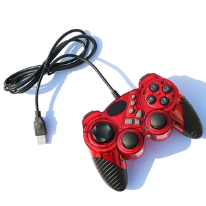 Mando con cable USB para ordenador, mando para PC, doble choque, compatible con Plug and Play