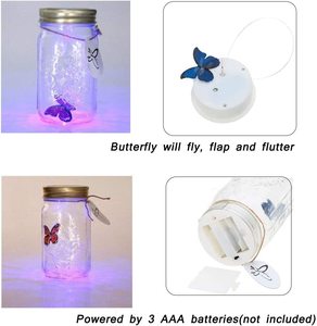 瓶の中の蝶、LEDライトギフトデコレーション付きの瓶の中のガラスアニメーション蝶 - Product Image 6