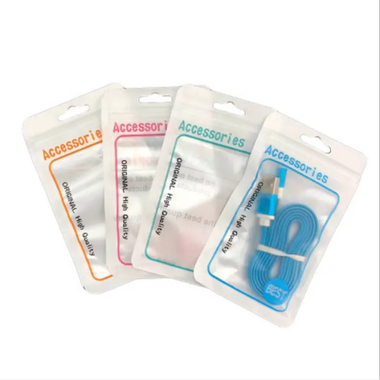 Resealable Opp Compound Cpp Laminated Zip Lock Clear Plastic Mobile Phone Case Packing Bag With Hanging Header Hole