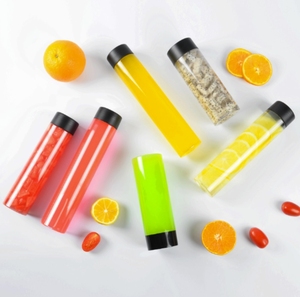 Rõ ràng 400ml 500ml 8oz Rỗng Xi lanh hình dạng <span class=keywords><strong>VOSS</strong></span> nhựa PET Báo Chí lạnh chai nước trái cây với vít-cap biểu tượng tùy chỉnh - Product Image 2