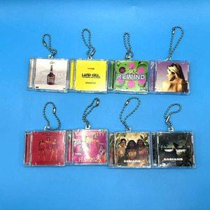 Gift Music Cover Diy Keyring <strong>Key</strong> Chain Disc <strong>Jewel</strong> Wholesale Acrylic Empty Dvd Nfc Custom Album Box case Mini Blank cd Keychain - Product Image 6