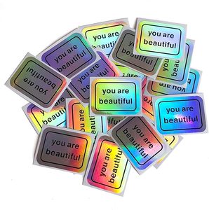 Tùy chỉnh Holographic không thấm nước phương tiện truyền thông xã hội Vinyl sticker với địa chỉ trang web và tên người dùng cắt Cửa sổ bao bì nhãn - Product Image 3