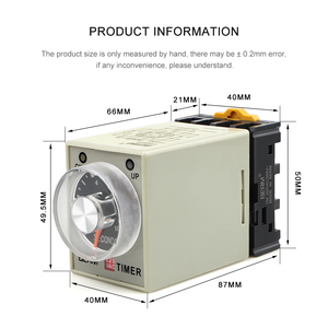 Relé de tiempo de fábrica con base AC 220/DC24, temporizador de encendido y retardo, AH3-3 - Product Image 3