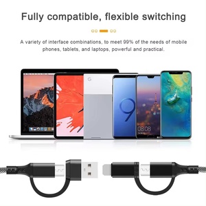 Bien diseñado varias combinaciones multifuncional 60W Cable Usb tipo C a C Cable adaptador