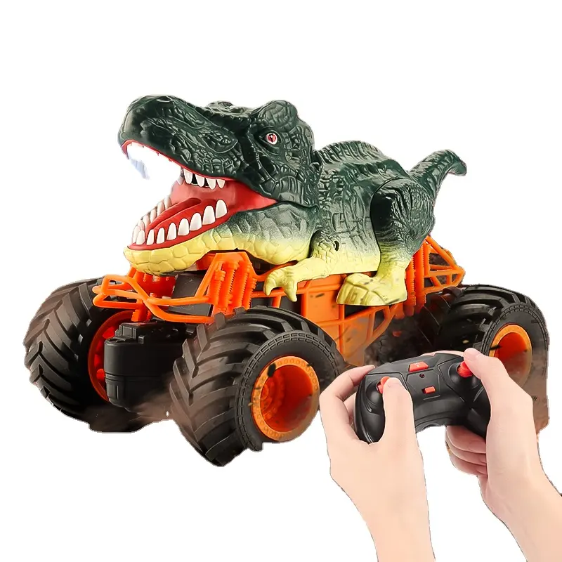 新しいリモコン恐竜のおもちゃRCカースプレーオフロードクライミングビークルティラノサウルスレックスビークルキッズクリスマスギフト男の子用