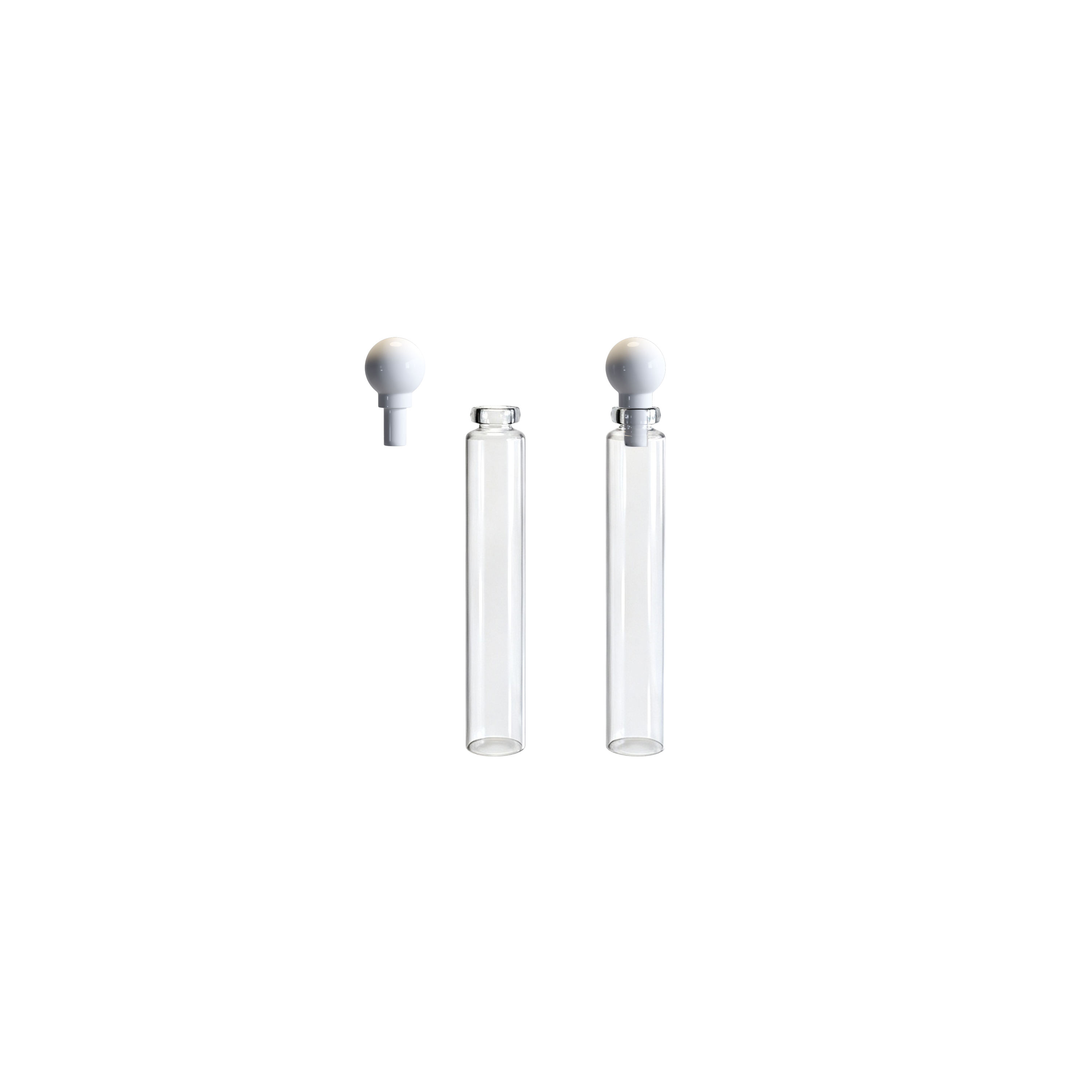 Transparent Bottle + White Ball Stopper