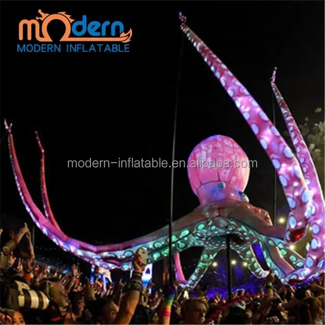 Atractivo inflable gigante pulpo para festival de música electrónica etapa Decoración