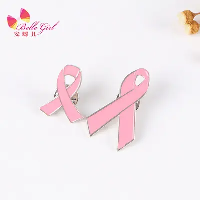 BELLEWORLD 2021 personalizzato nuovo design cancro al seno consapevolezza distintivo prevenzione del seno logo rosa nastro spilla in lega