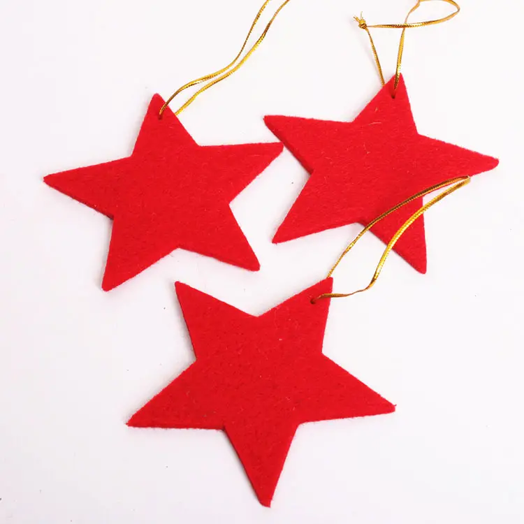 Craft Supplies Recycled Material Felt Handmade DIY Kids Christmas Star Shaped Decoration Christmas Palm Tree Hanging Ornaments