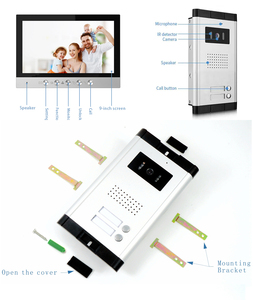 Video Tür Telefon 2 Apartment Intercom-Systeme für Apartment gebäude 9-Zoll-Türklingel Bildschirm - Product Image 4