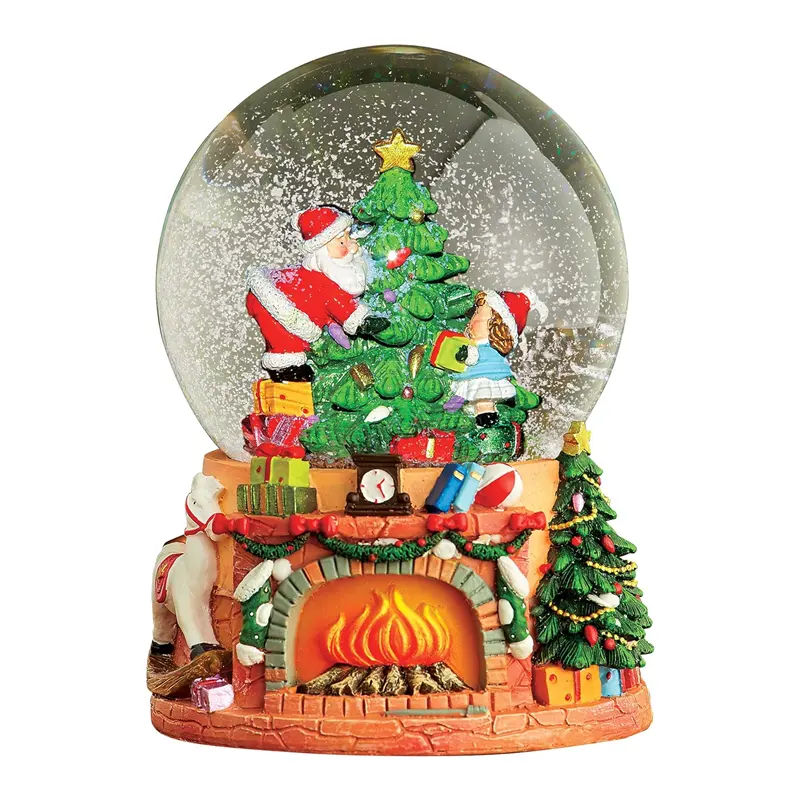 Recién llegado, artesanía de resina navideña, regalo de bola de nieve, recorte del árbol Musical, globo de nieve personalizable