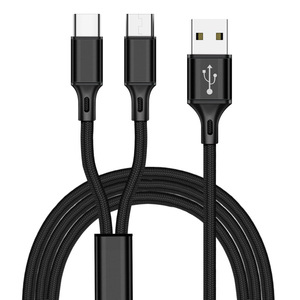 <strong>1</strong>.2M Fast Charging <strong>2</strong> <strong>in</strong> <strong>1</strong> Usb Charging Data Retractable Multi Braided Nylon Phone Charger Cable for IP Android - Product Image 1