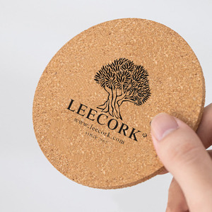 LEECORK豪华圆形软木杯垫批发激光雕刻空白桌软木杯垫10厘米