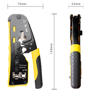 มัลติฟังก์ชั่น 6P 8P สายไฟ Crimper Stripper เครื่องตัดคีมเครือข่าย Cat5e Cat6 Cat7 rj45 ผ่าน EZ rj45 CRIMPING เครื่องมือ - Product Image 4