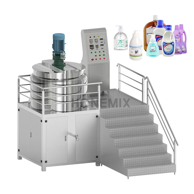 Perfeccionar 500 litro líquido homogeneización del reactor doble revestimiento tanque de mezcla de detergente líquido máquina de fabricación de jabón líquido Mezclador