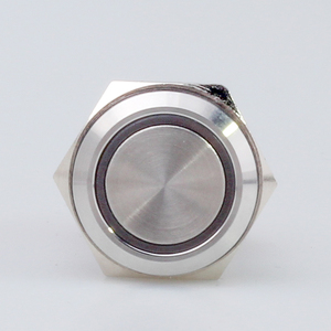 HBAN 16mm paslanmaz çelik halka ledli basmalı düğme anahtarı IP67 | UL CE RoHS sertifikalı Metal Pin ile açık endüstriyel kontrol - Product Image 3