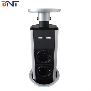 BNT手动Pop插座厨房电源插座定制立式USB充电器<span class=keywords><strong>10A</strong></span>额定电流IP44 2插座可用英国美国欧盟