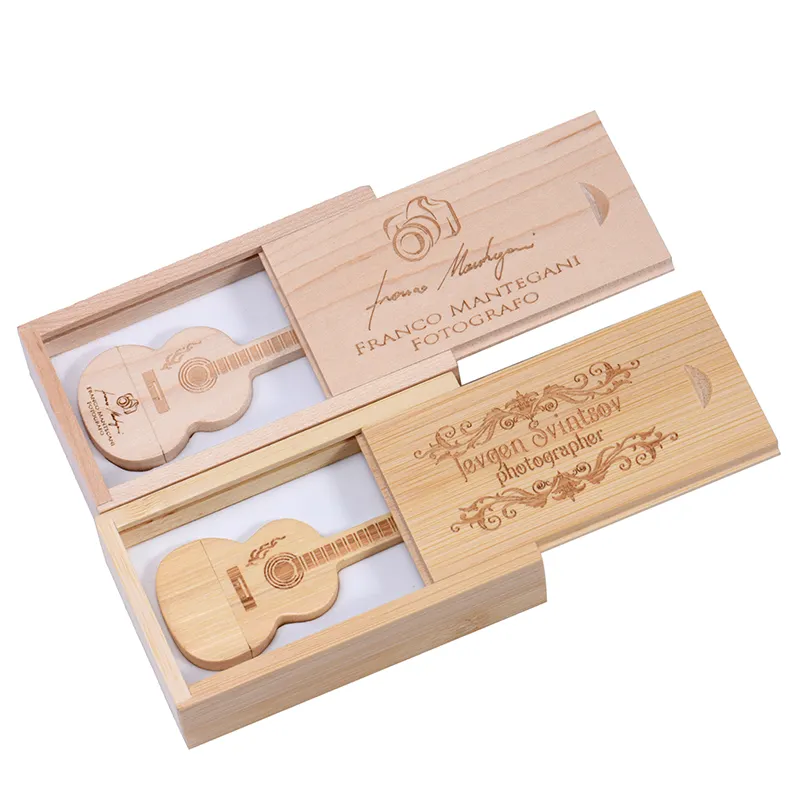 Promotionele Houten Gitaar Usb Memory Stick 2Gb 4Gb 128Gb Usb Pen Drive 8Gb Flash Drive Muziek gift Pendrive