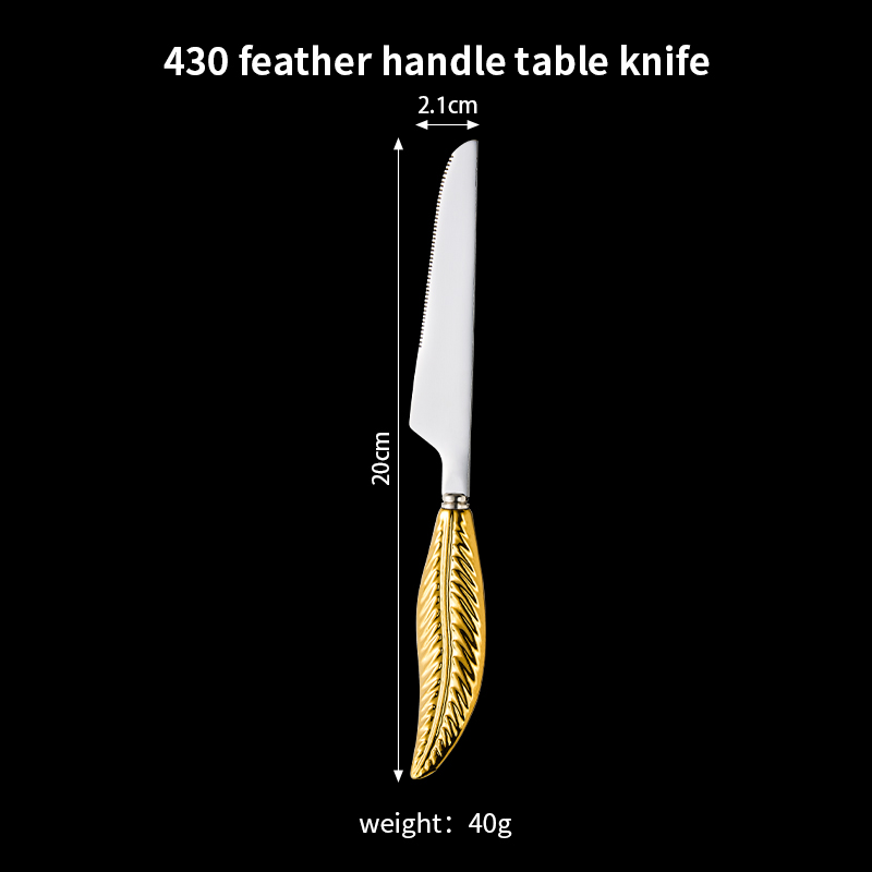 Couteau de table à manche en plumes 420