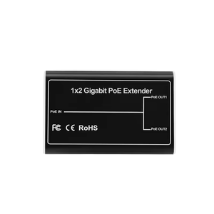 1 en 2 Out 10/100/1000Mbps Gigabit POE Repetidor 3 puertos 100 metros Extensor de caja de metal Conectar entre el interruptor PoE y la cámara - Product Image 1