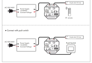 V1-H/P 12-48VDC 1-Channel 4 <strong>PWM</strong> Frequency LED <strong>Controller</strong> 2.4G RF Wireless Push Dimmer 8A Socket Dimmer - Product Image 5