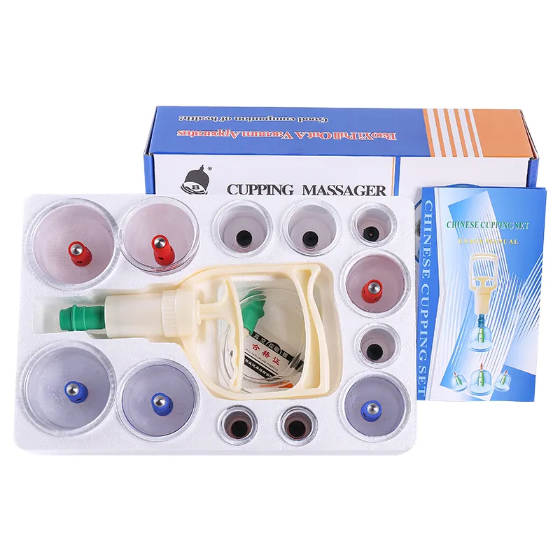 China Fornecedor Fornecimento Chinês Tradicional Ventosas Set Kit Hijama sem Fogo Massagem Cupping