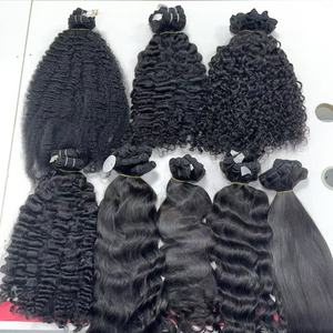Toptan işlenmemiş insan saçı uzantıları birmanya kıvırcık manikür hizalanmış saç demeti kadınlar için örgüleri - Product Image 4