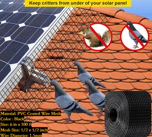 Solar Panel <strong>Bird</strong> Blocker 6&quot; X 30m 1.0mm 1.3mm 1.5mm Solar Panel <strong>Bird</strong> Mesh Critter Guard with 100 Aluminium Round Clips - Product Image 6