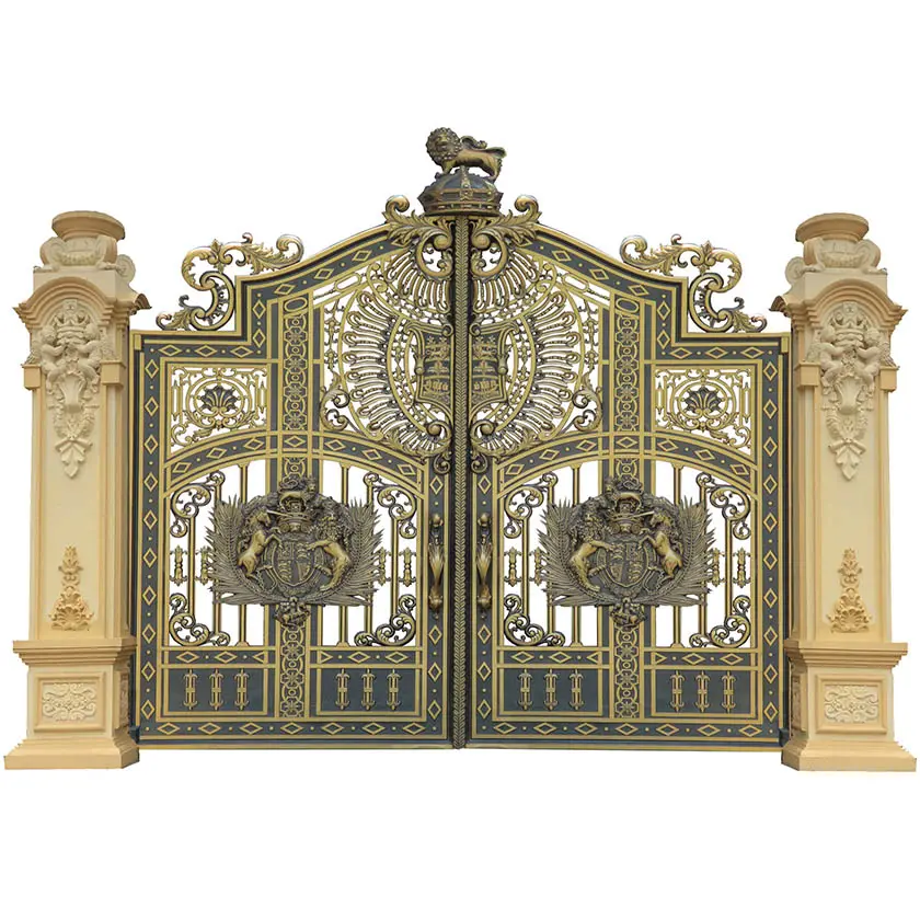 Новые Современные простые домашние ворота гриль дизайн железной трубы металлические ворота Твердые Литые алюминиевые ворота