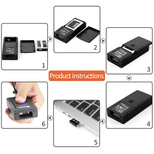 Symcode MJ-2877 Portable Barcode <strong>Reader</strong> 2.4GHz Wireless BT Scanner USB Interface Works Windows Mac Android IOS Phones - Product Image 2