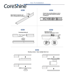 Линейная полоса CORESHINE, линейный светильник с низким бликом и непрямым рассеянным отражением - Product Image 4