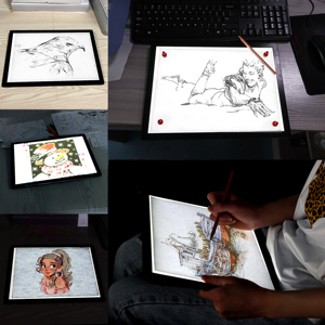 ポータブルおもちゃダイヤモンド絵画ライトボックス学習A4ドローイングボードライトアップトレースLEDライトパッドタイプC付き - Product Image 6