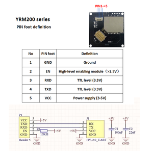 YRM200 Module 0-6M Distance TTL Interface UHF Antenna RFID Reader Module <strong>Arduino</strong> for EPS32 Raspberry PI Embedded System