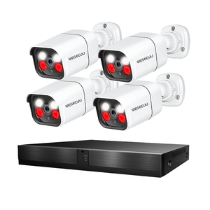 WESECUU 5MP PoE IP摄像机套件广角2路音频全彩夜视人体检测即插即用4CH POE NVR套件 - Product Image 1