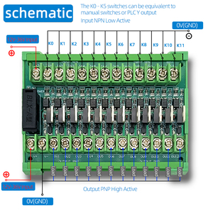 Placa amplificadora de señal PLC de microordenador de Chip único de 12 canales, entrada y salida NPN PNP, salida de entrada, aislamiento de fotoacoplador - Product Image 2