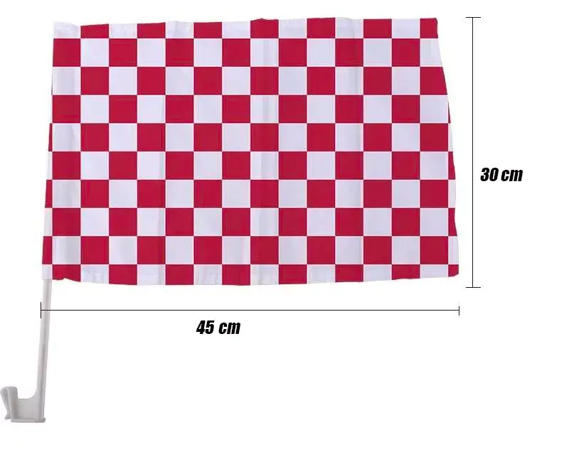 RubySub12x18ポリエステル広告車の窓の旗昇華車の旗ポール付きブランク