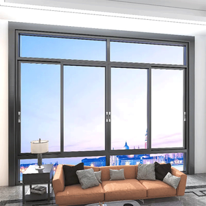 Ventanas corredizas de vidrio tintado de color azul con marco de aleación de aluminio insonorizado moderno personalizado con persianas enrollables venecianas integradas - Product Image 4