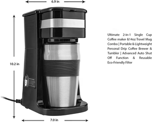0.42L Electric Coffee Machine with 1cup 1Single Cup Coffee Maker with 0.42ml Travel Mug - Product Image 2