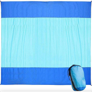 <strong>Beach</strong> Blanket Sand Proof Extra Large <strong>Beach</strong> <strong>Mat</strong> Big &amp; Compact Sand Free <strong>Mat</strong> Quick Drying with <strong>4</strong> Stakes &amp; <strong>4</strong> Corner Pockets - Product Image 1